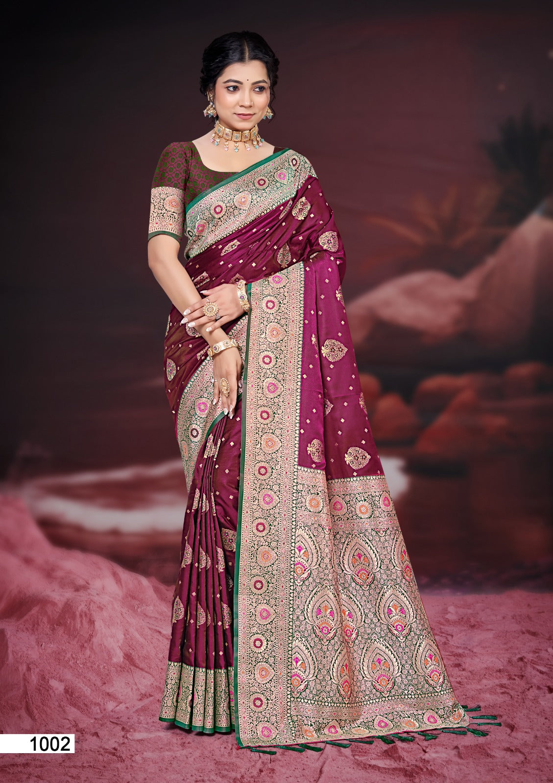 Satin Silk Saree with Matching Blouse Piece