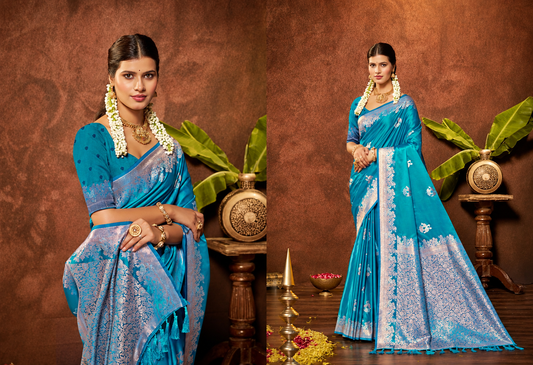 Satin Silk Saree with Satin Silk Blouse