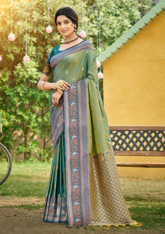 Silk Saree with Matching Silk Blouse Piece