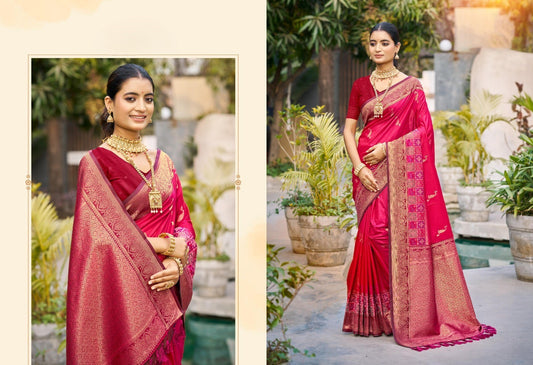 Silk Saree with Matching Silk Blouse Piece