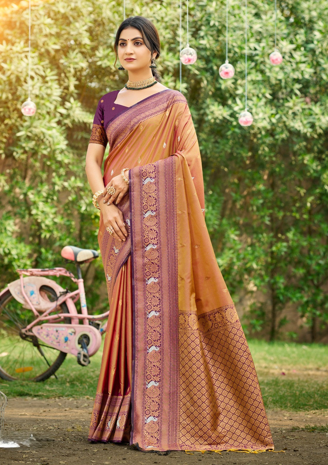 Silk Saree with Matching Silk Blouse Piece