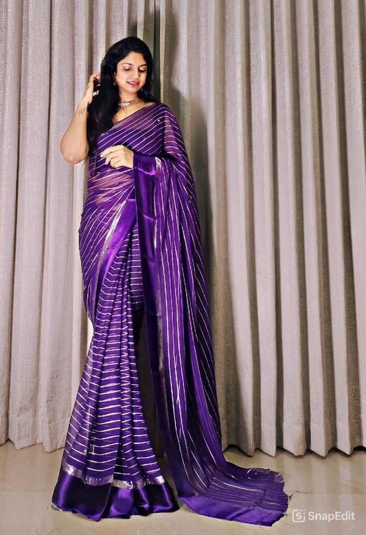 Elegant Viscose Georgette Saree with Matching Blouse