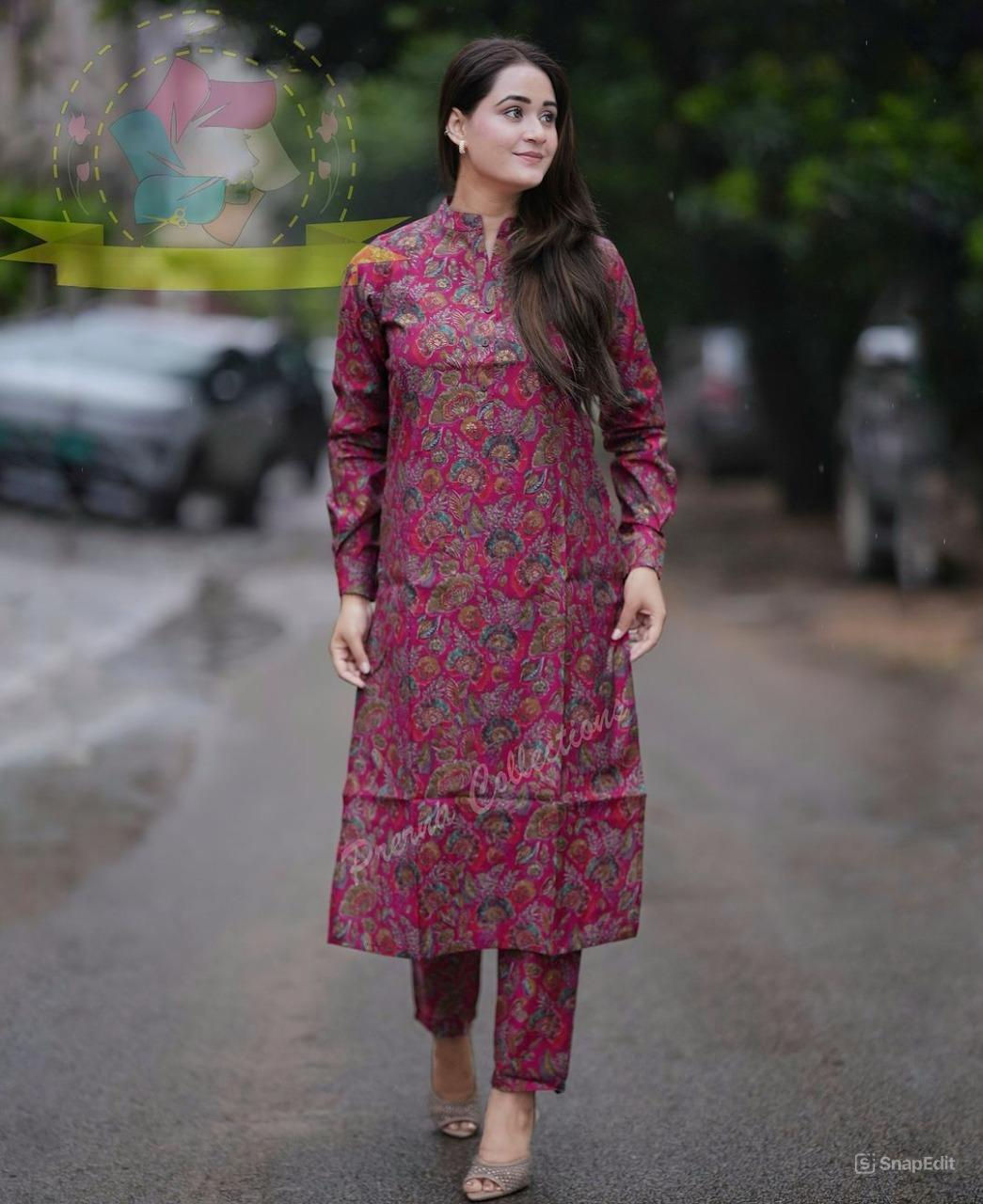 Mul Cotton Kurti and Pant Set - Digital Print