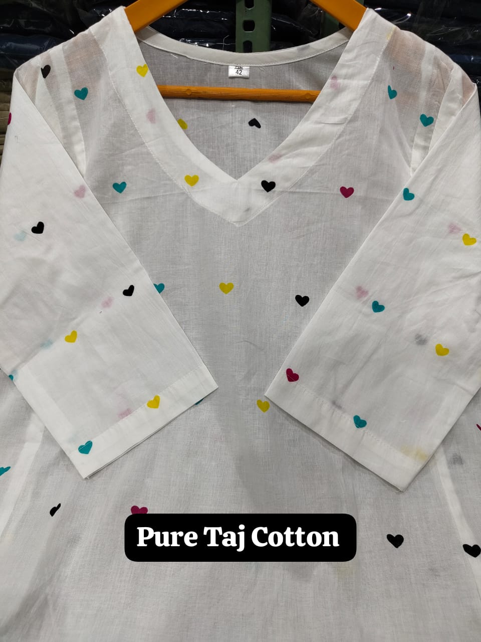 Taj Cotton White Kurti Palazzo Set with Side Pocket