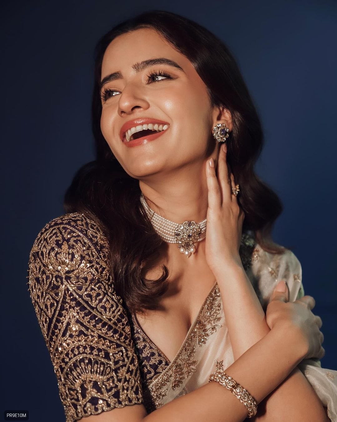 TB Organza Saree with Thread Zari & Sequin Border + Banglory Silk Blouse