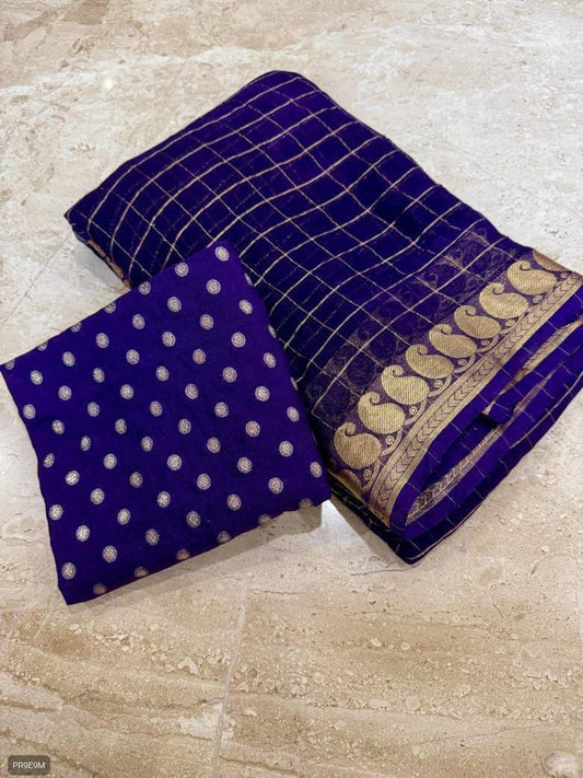 Viscose Georgette Saree with Viscose Blouse