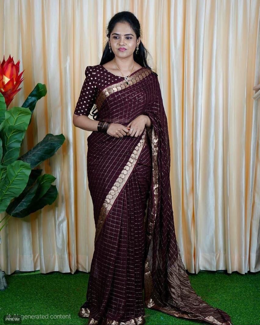 Viscose Georgette Saree with Viscose Blouse