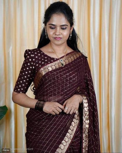 Viscose Georgette Saree with Viscose Blouse