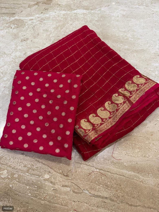 Viscose Georgette Saree with Viscose Blouse