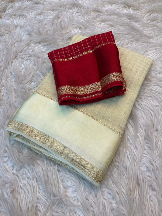 Viscose Georgette Saree with Running Blouse Piece