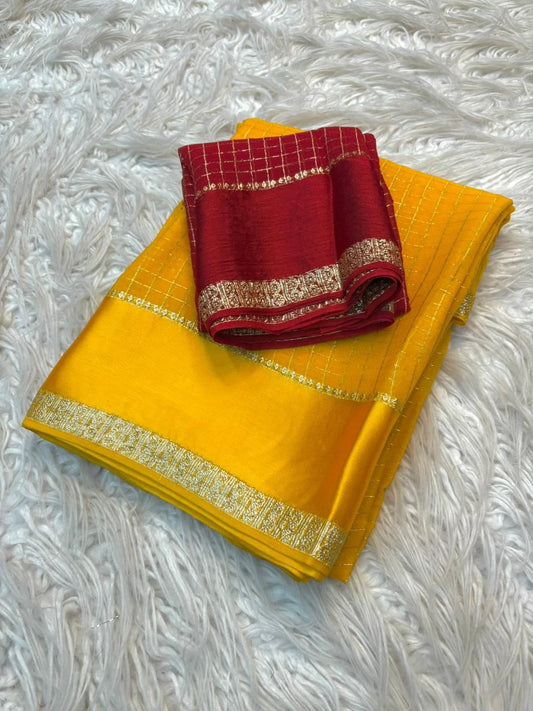 Viscose Georgette Saree with Running Blouse Piece