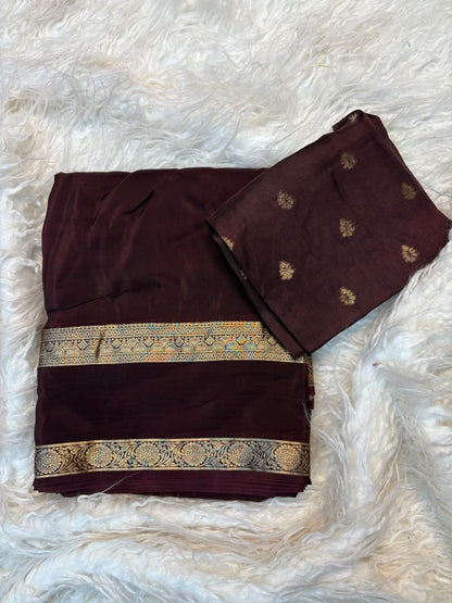 Viscose Mysore Crepe Saree with Russian Viscose Dola Blouse