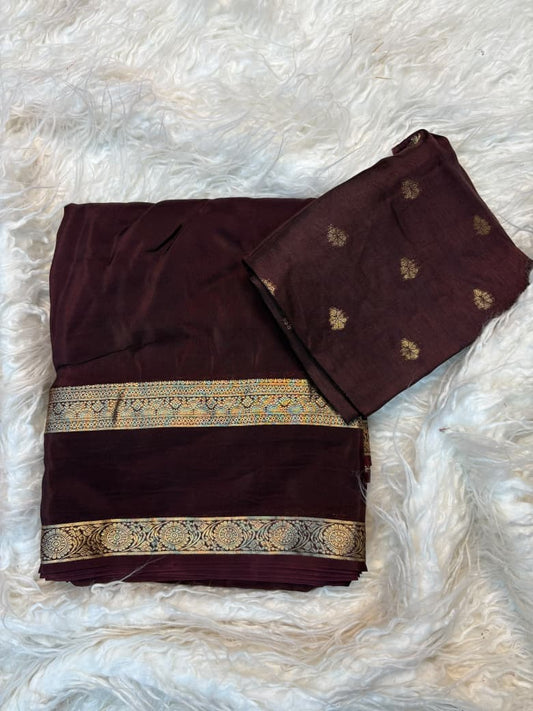 Viscose Mysore Crepe Saree with Russian Viscose Dola Blouse
