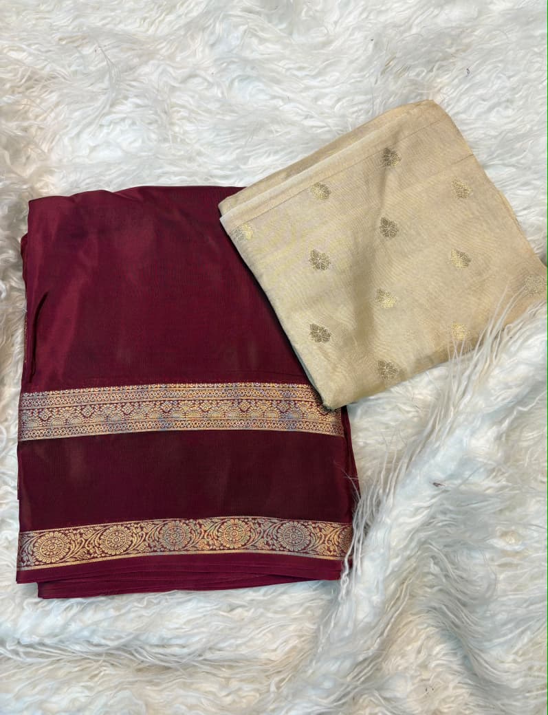 Viscose Mysore Crepe Saree with Russian Viscose Dola Blouse