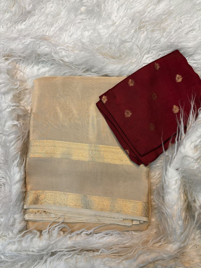 Viscose Mysore Crepe Saree with Russian Viscose Dola Blouse