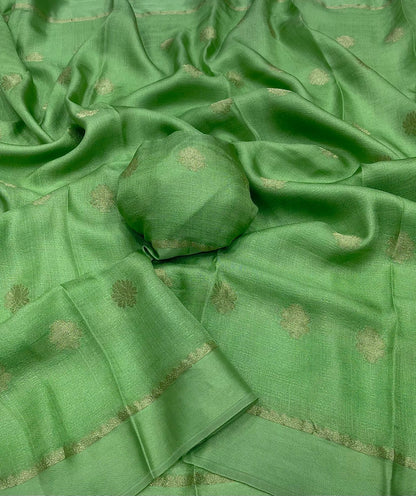 Viscose Silk Saree with Satin Border & Jacquard Leaf Design