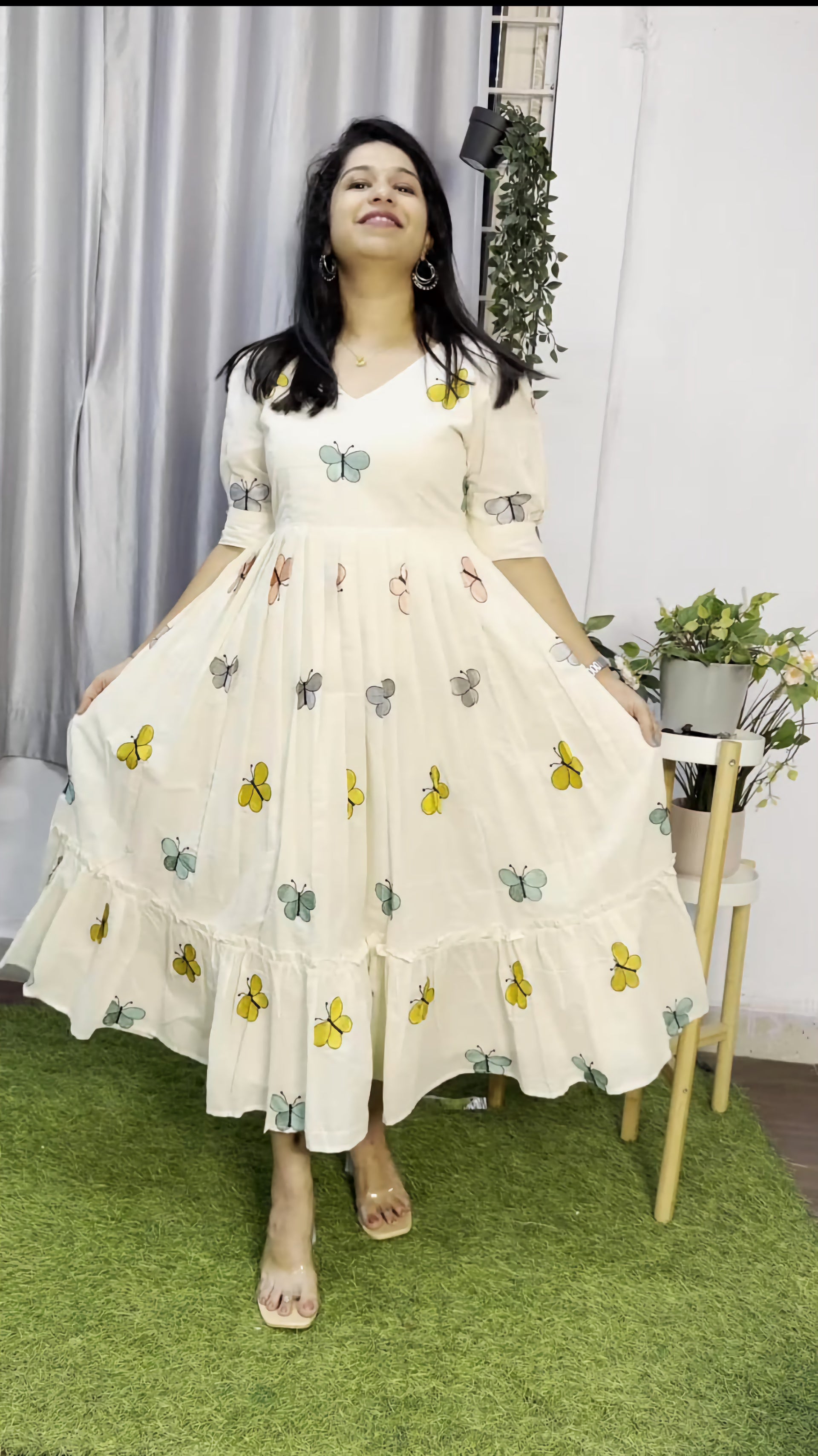 cotton dress sleeves design Women Printed Cotton Dress Soft Casual Loose Robes Long Sleeves Dress Shift Dress Boho Maxi Dresses Customized Dress Plus Size Linen Dress