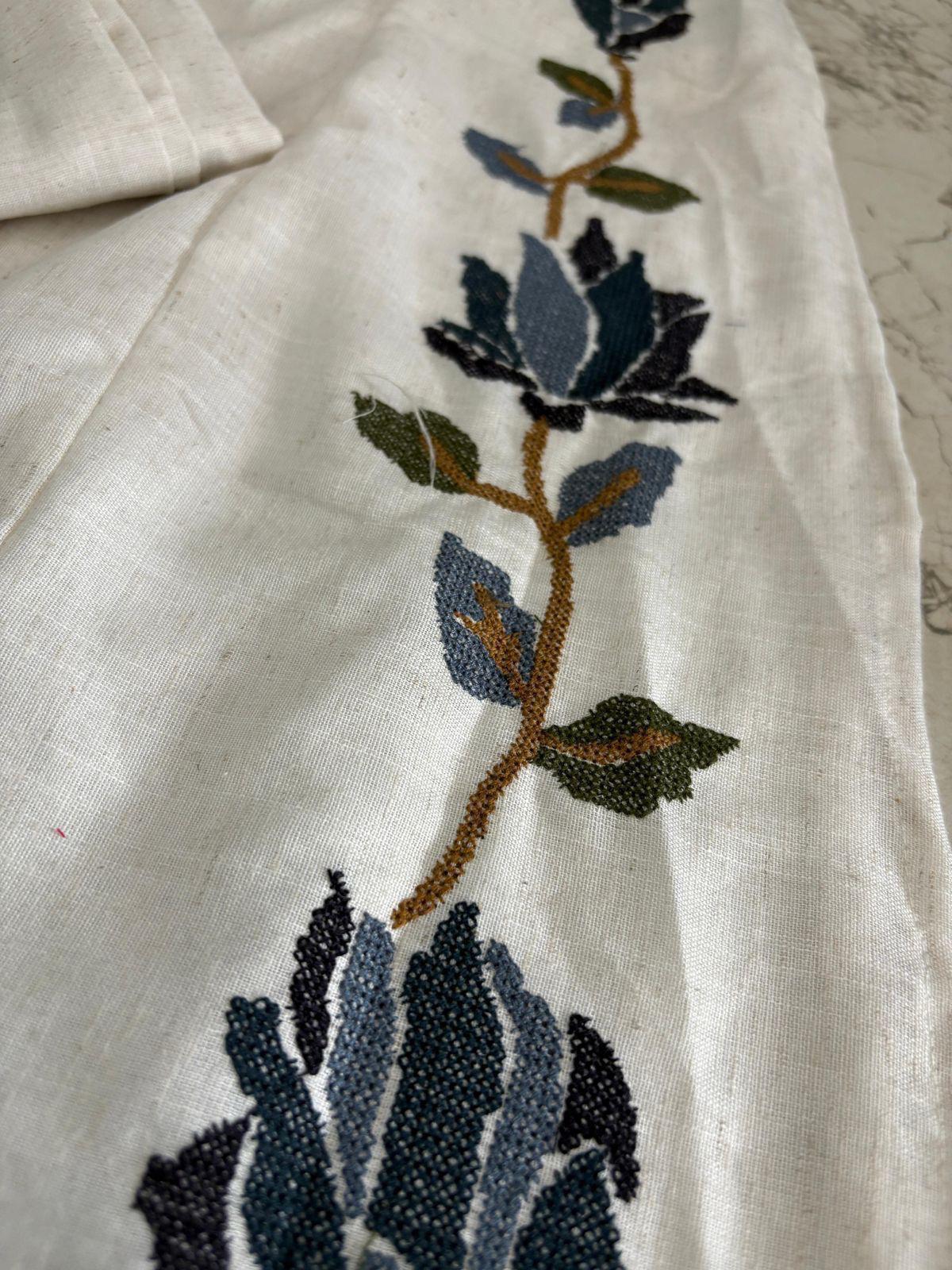 Woven Cotton Flex Co-Ord Set with Floral Embroidery Work