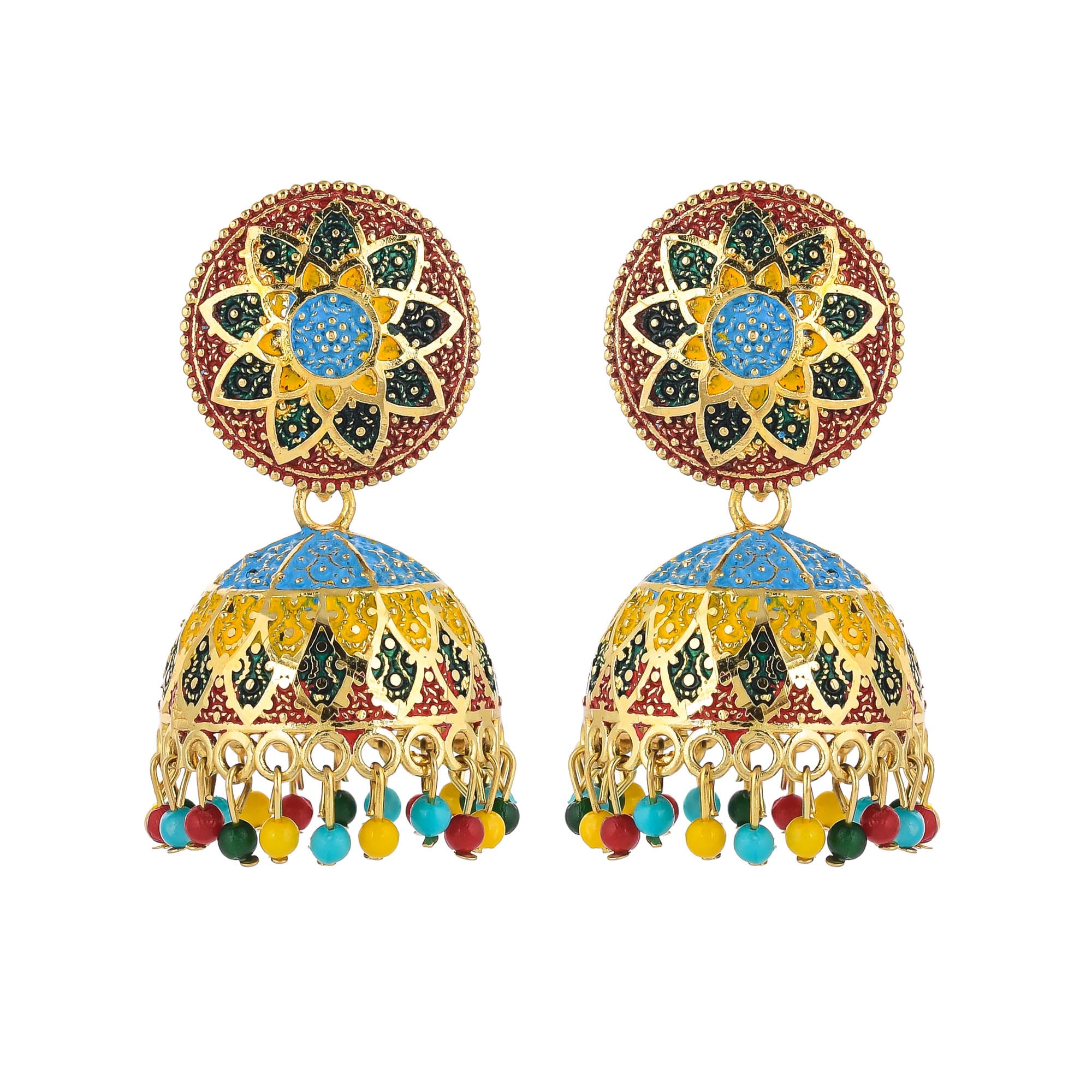 Buy Gold-Toned & White Earrings for Women by Iski Uski Online | Ajio.com