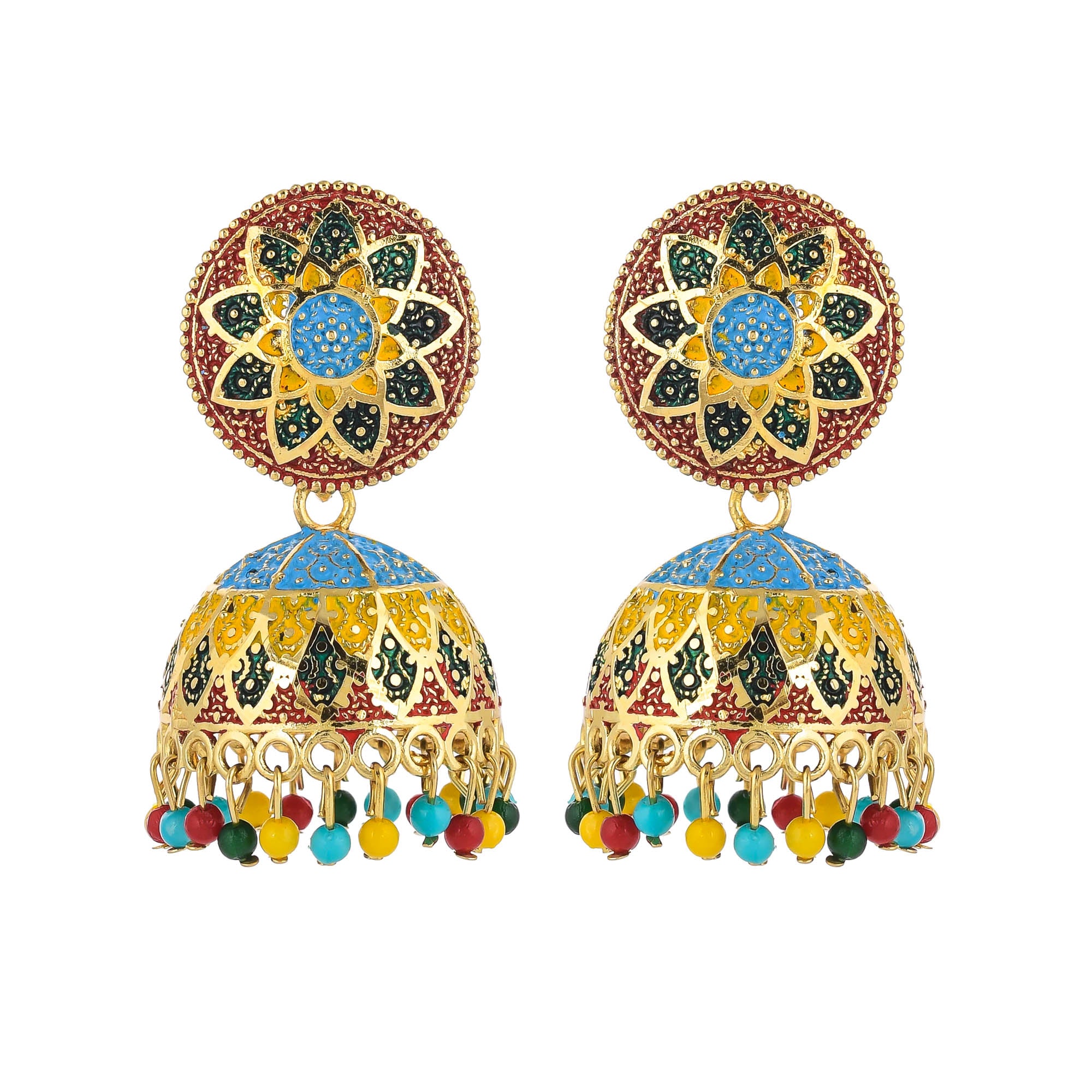 The Colored Beaded Cove Jhumka, Acrylic Bead Earring, मनके जडित कान की बाली  - Cippele, Delhi | ID: 2852942254333