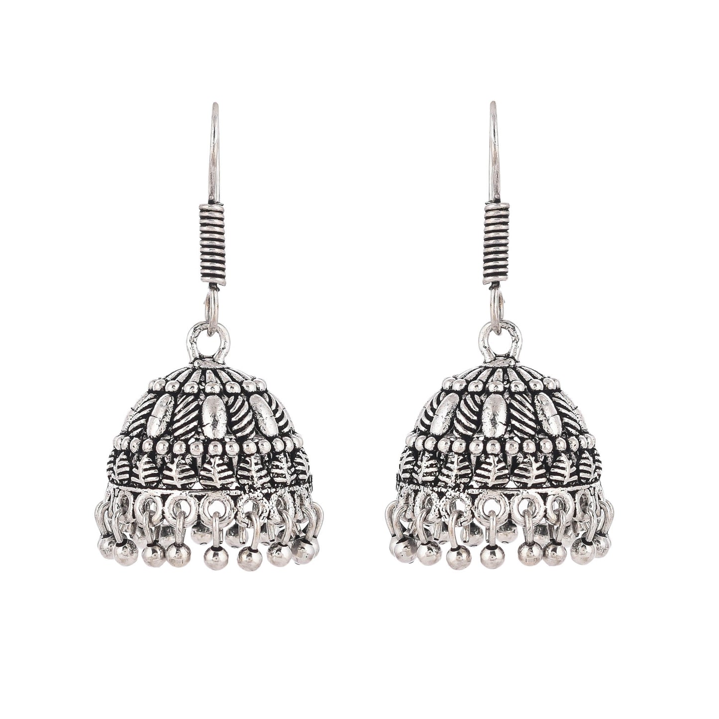 sukriti beautiful trending silver oxidised jhumki jhumka earrings for girls & women