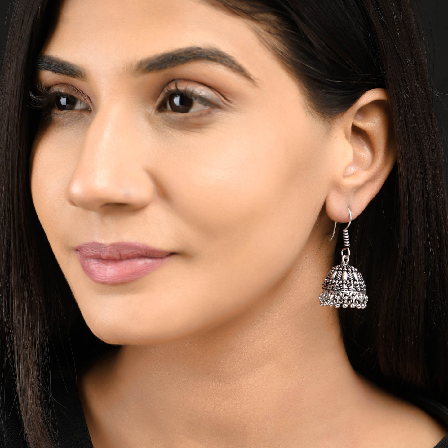 Sukriti Beautiful Trending Silver Oxidised Jhumki Jhumka Earrings for Girls & Women
