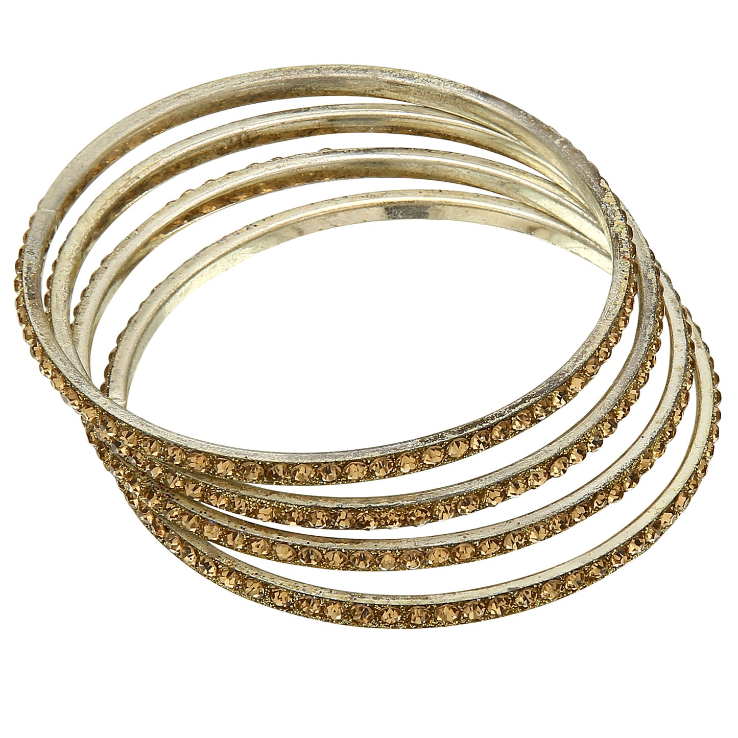 sukriti partywear traditional brass gold bangles for women - set of 4