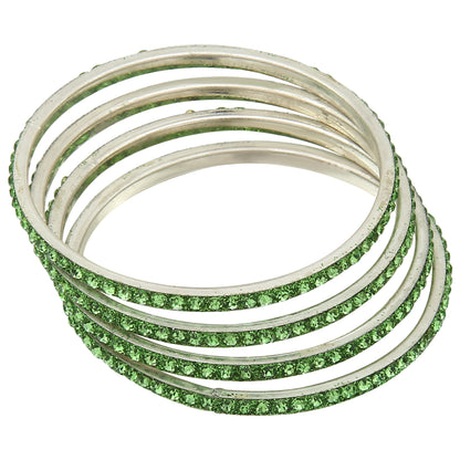 sukriti partywear traditional brass green bangles for women - set of 4
