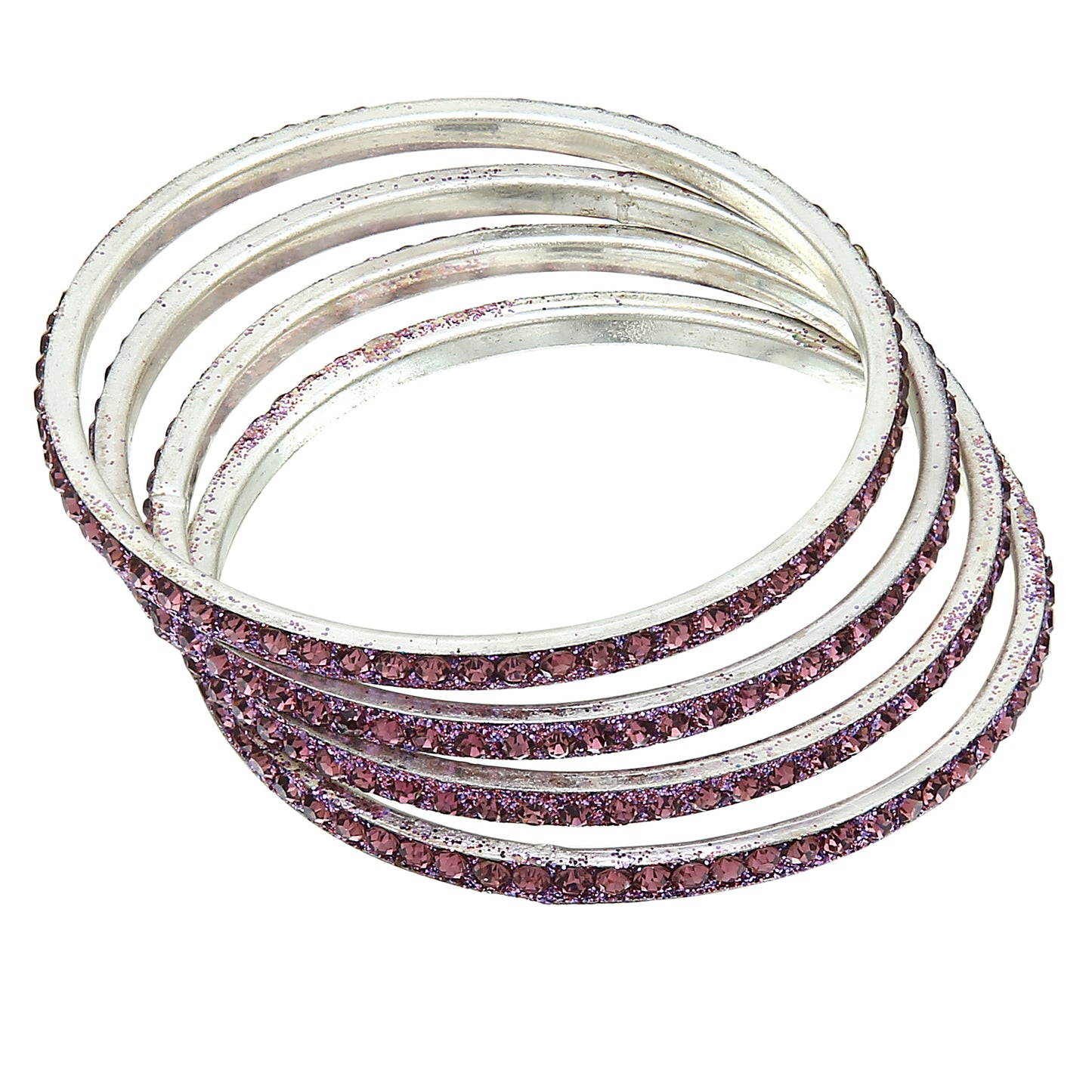 sukriti partywear traditional brass mauve bangles for women - set of 4