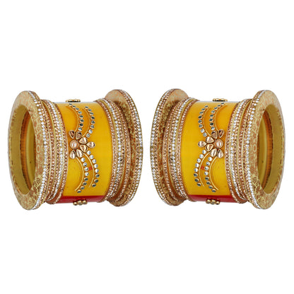 sukriti designer handcrafted kundan seep chuda wedding bangles jewelry for women – set of 18