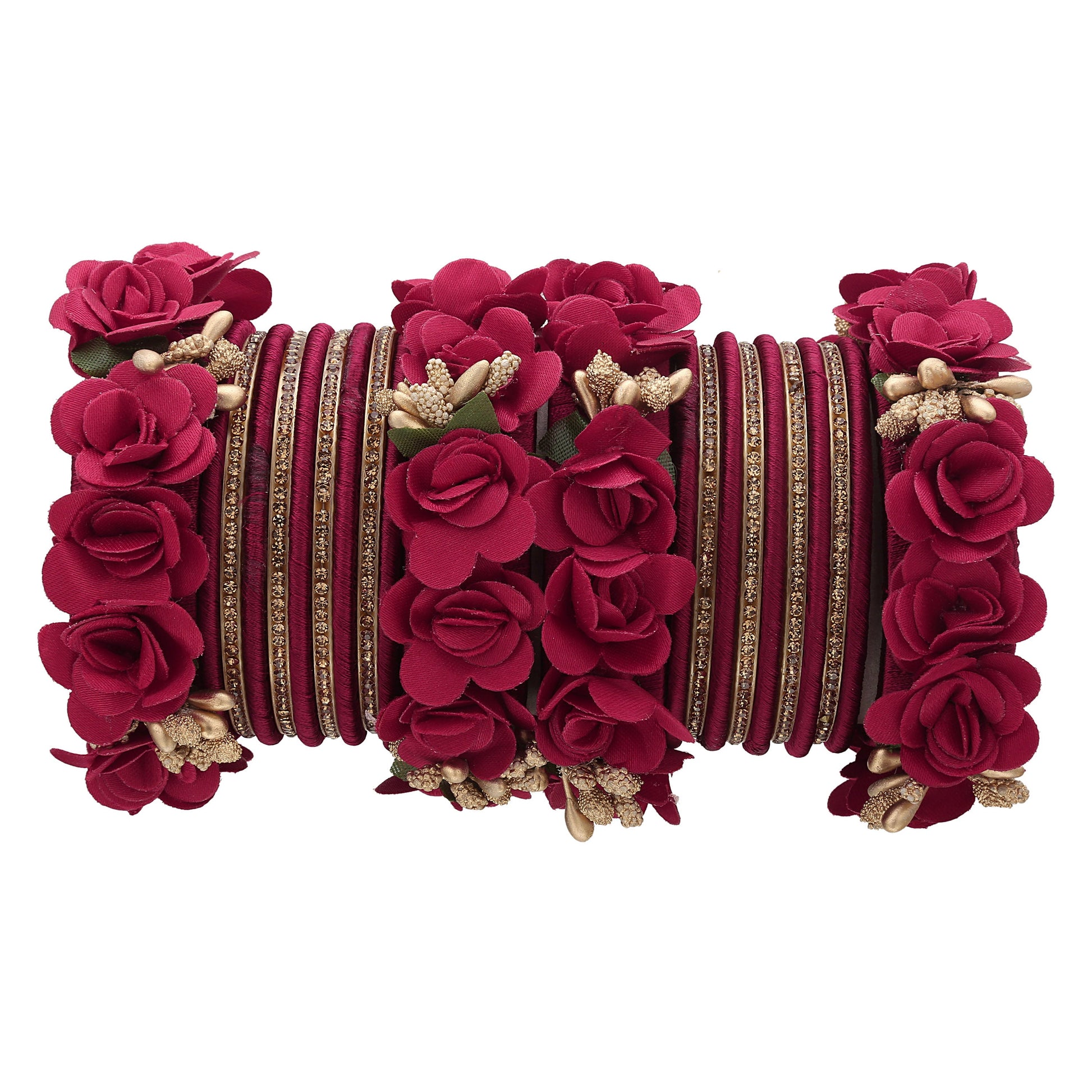 Sukriti Beautiful Handcrafted Maroon Flower Designer Silk thread