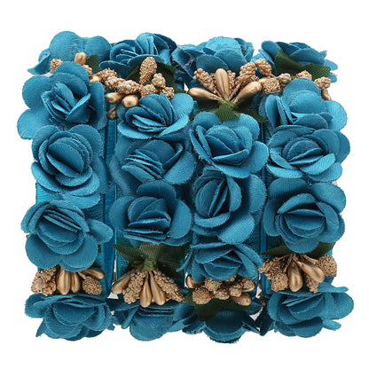 sukriti beautiful handcrafted seagreen flower designer silk thread bridal chuda wedding bangles for women – set of 22