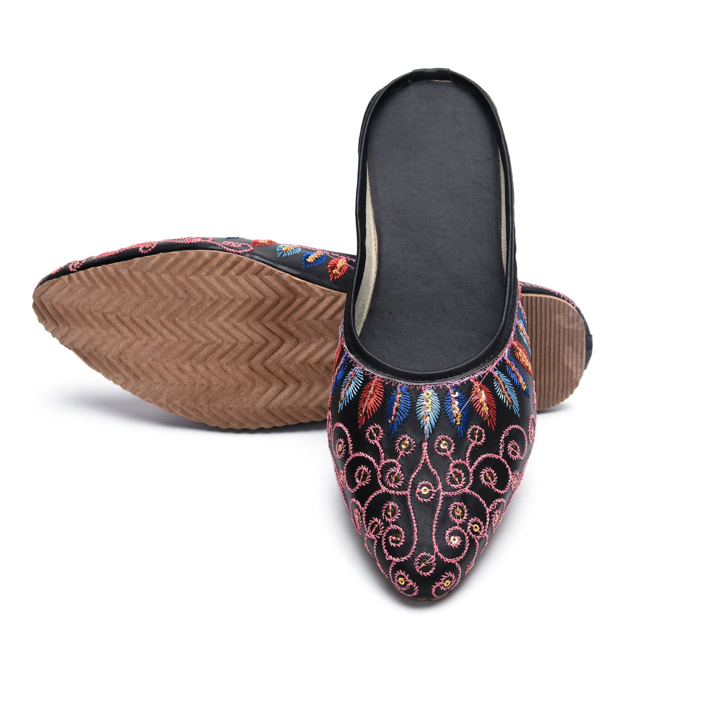 Sukriti Ethnic Traditional Handmade Stylish Latest Embroidery Jaipuri Black Jutti | Nagra | Mojari | Shoes for Women & Girls