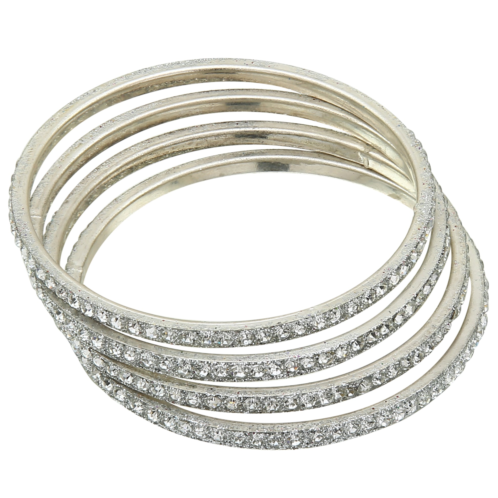 sukriti partywear traditional brass white bangles for women - set of 4
