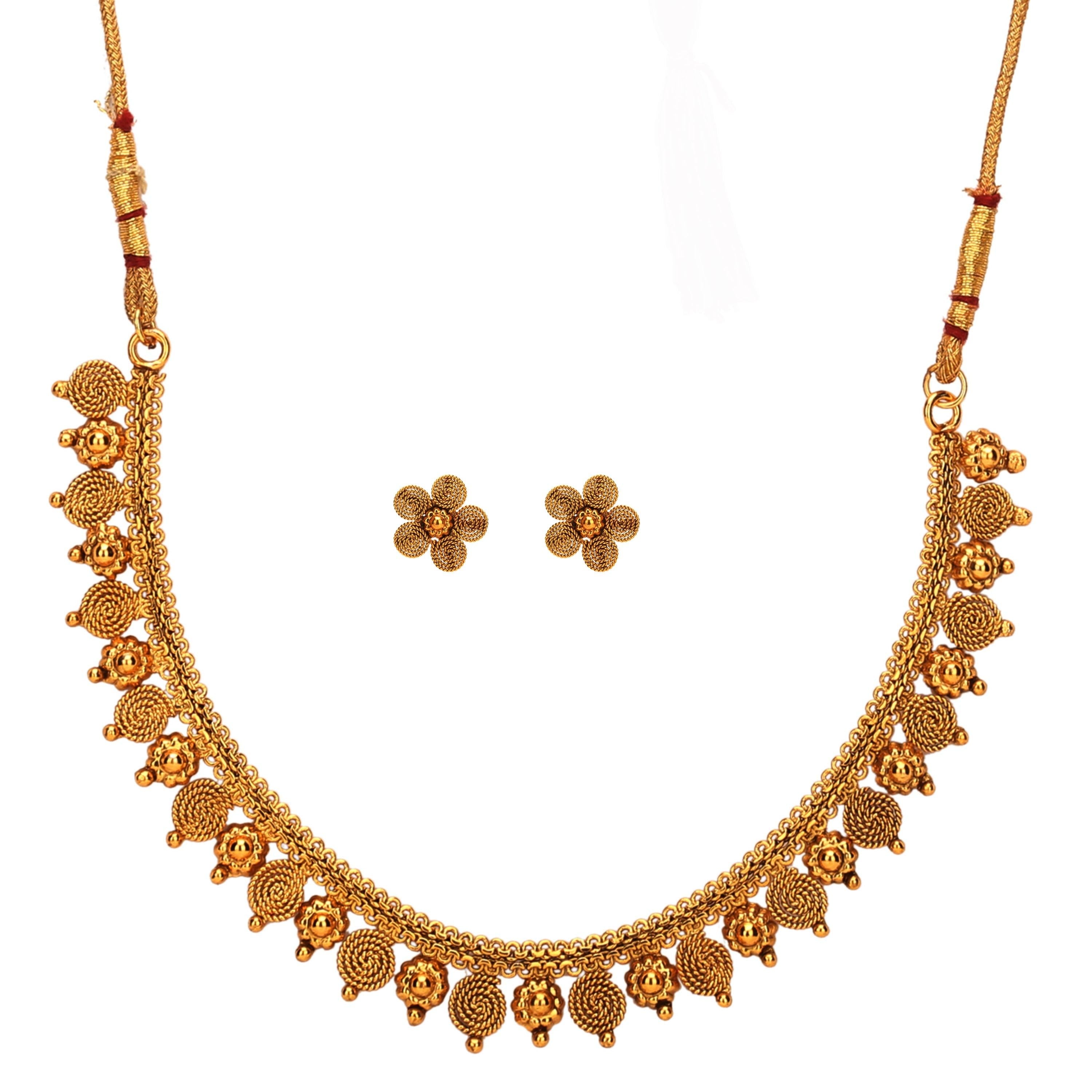 Buy KEYMAX Girls and Women Gold-plated Copper Earring and Necklace Set  Online at Best Prices in India - JioMart.