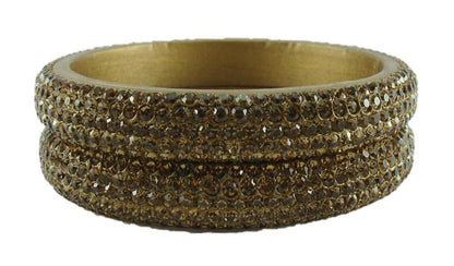 sukriti bridal rajasthani golden lac bangles for women - set of 2