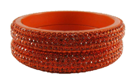 sukriti bridal rajasthani orange lac bangles for women - set of 2