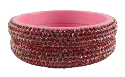 sukriti bridal rajasthani pink lac bangles for women - set of 2