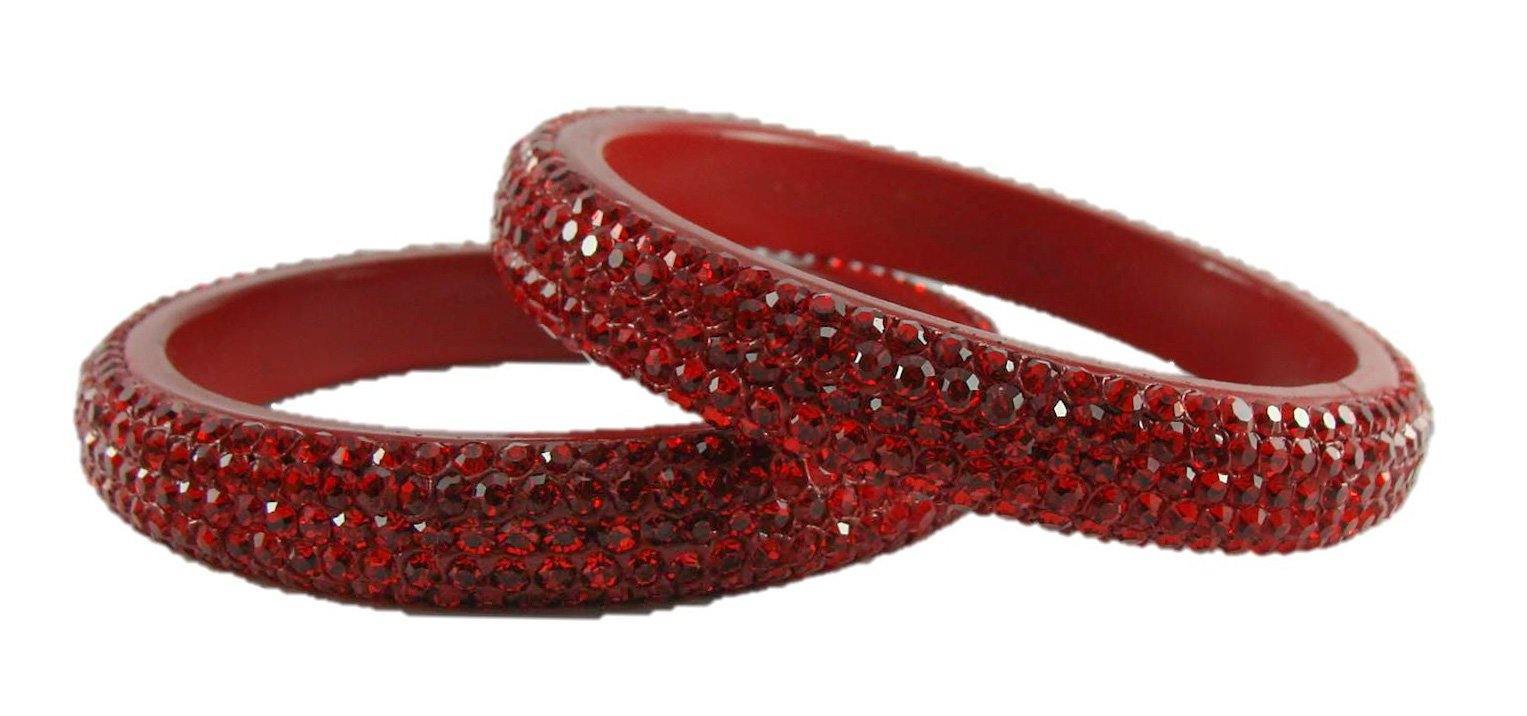 sukriti bridal rajasthani red lac bangles for women - set of 2