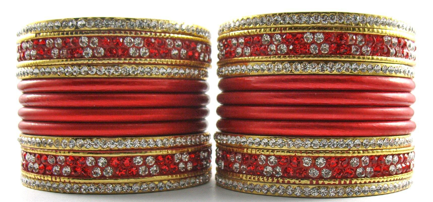 sukriti bridal red lac chura bangles for women -set of 20