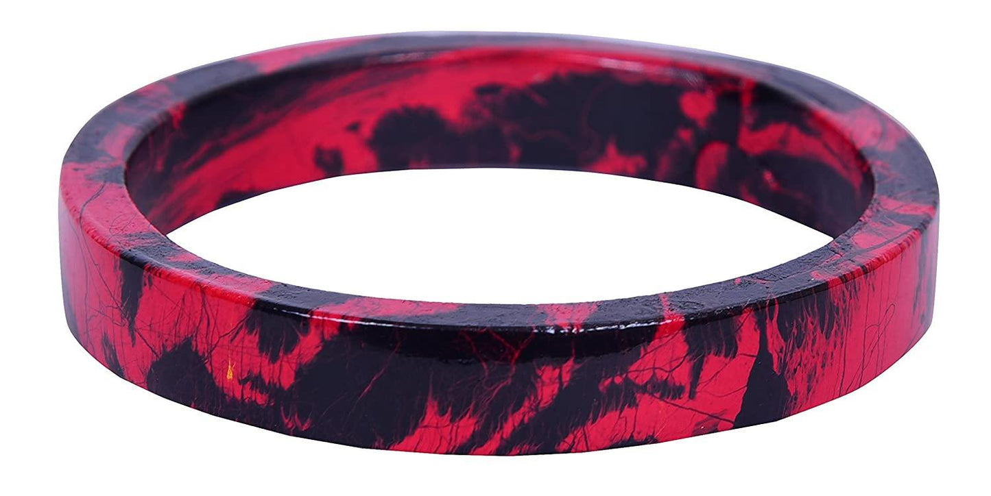 sukriti casual red-black lac bangles for girls, women - set of 2