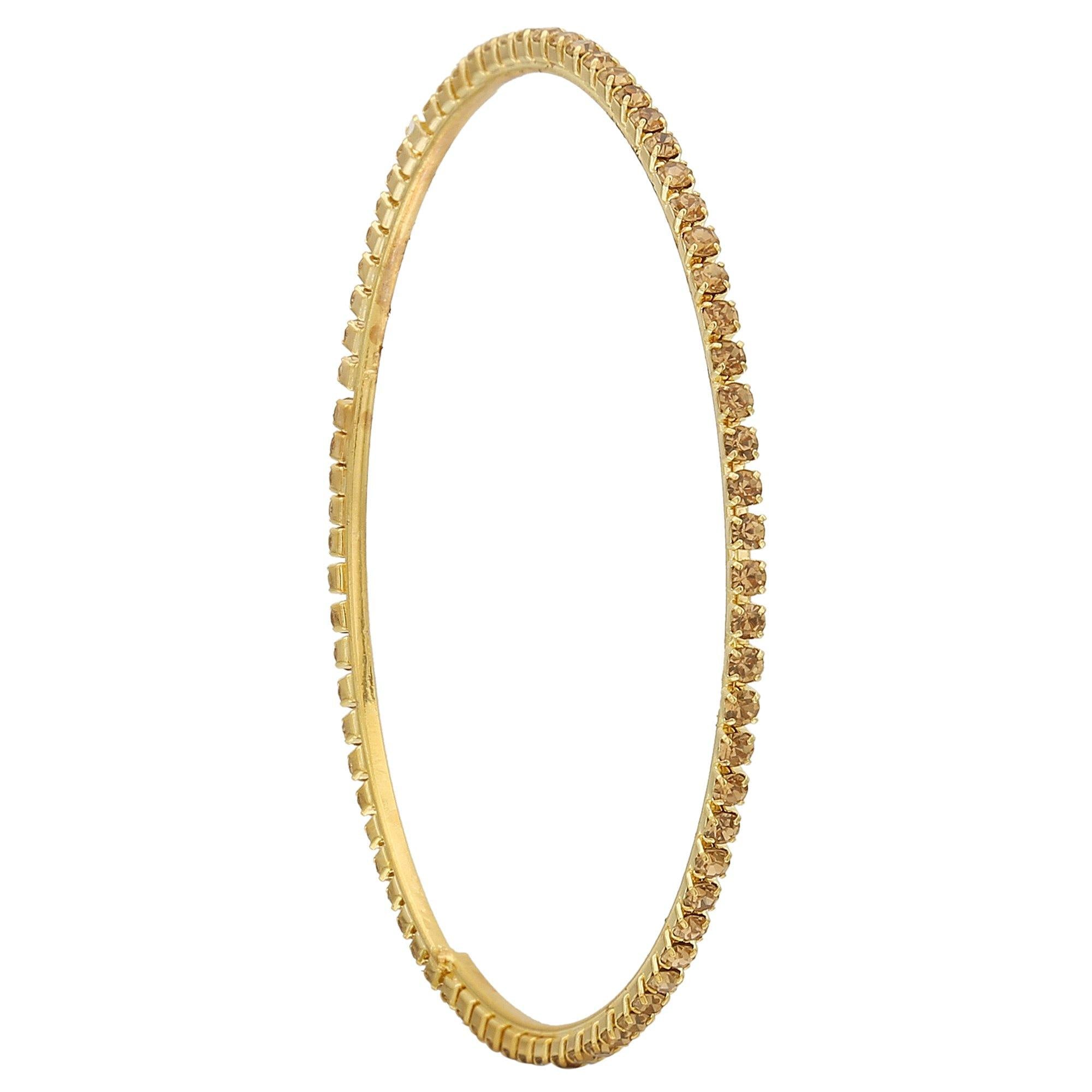 Buy quality Single Line Classic Diamond Bangle in Yellow Gold 7BNG19 in Pune