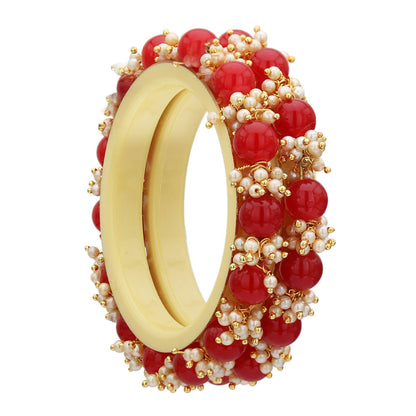 sukriti designer kundan flower style seep acrylic fancy bridal bangles for women - set of 26