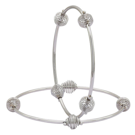 sukriti indian antique look charming party wear silver bangles for girls & women - set of 12