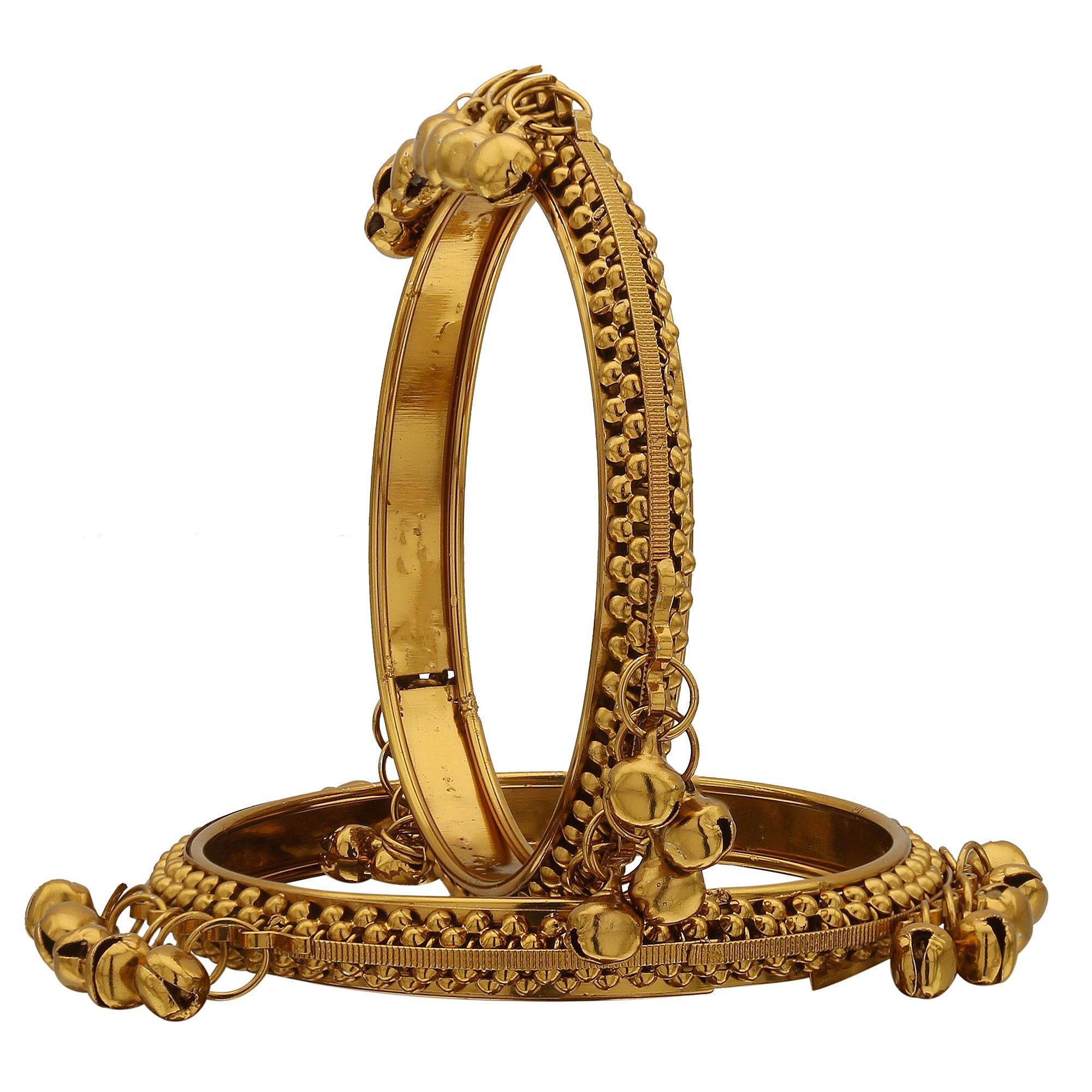 Exquisite Antique Kundan Bracelet in High Gold Brass Finish