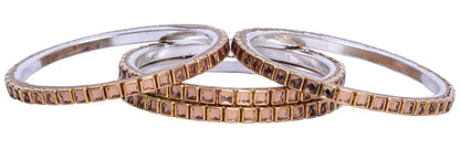 sukriti indian kundan wedding brass gold bangles jewelry for women - set of 4