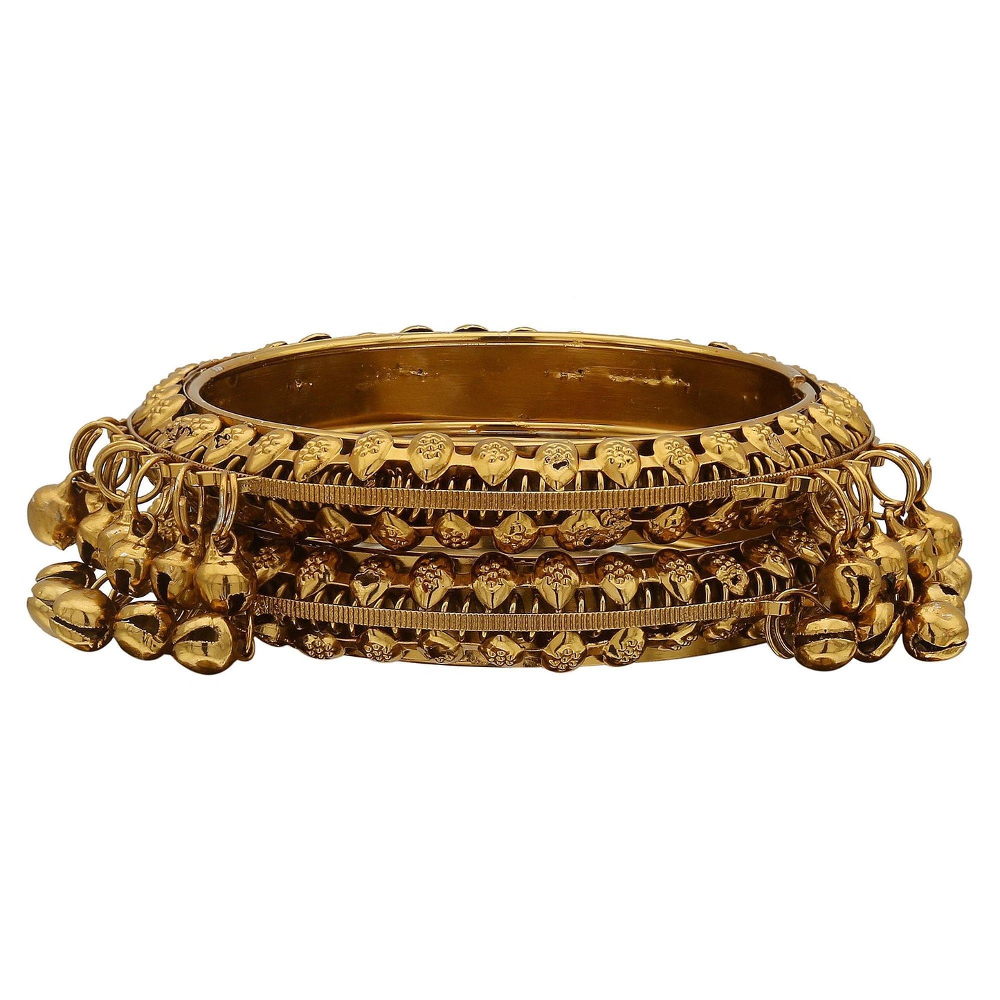 sukriti indian stylish antique gold tone bangles party wear jewelry for girls & women - set of 2