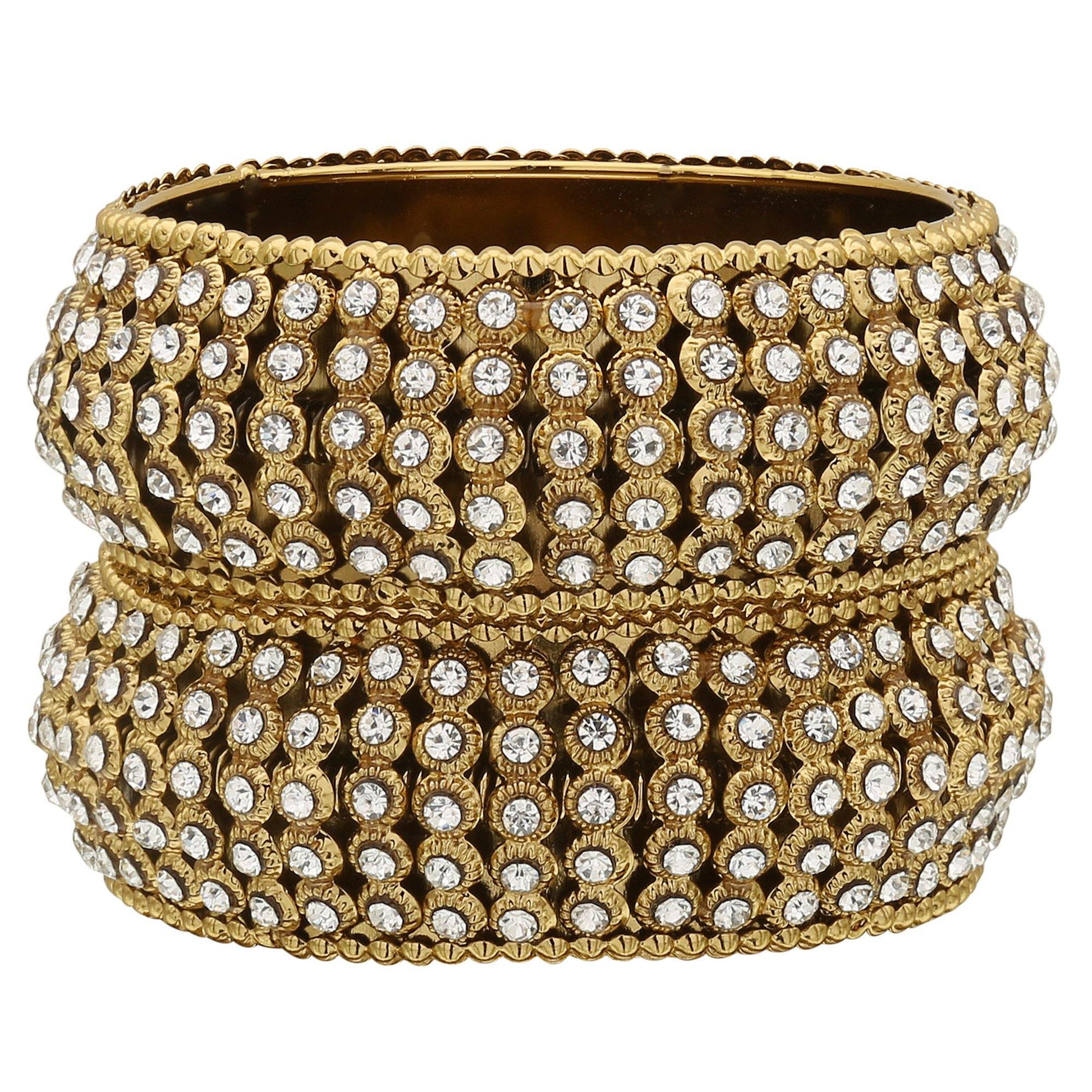 sukriti indian traditional royal gold tone kundan bracelet bangles for girls & women - set of 2
