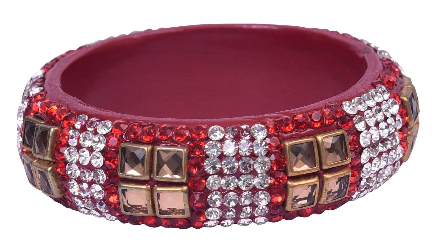 sukriti party wear red lac bangles - set of 2