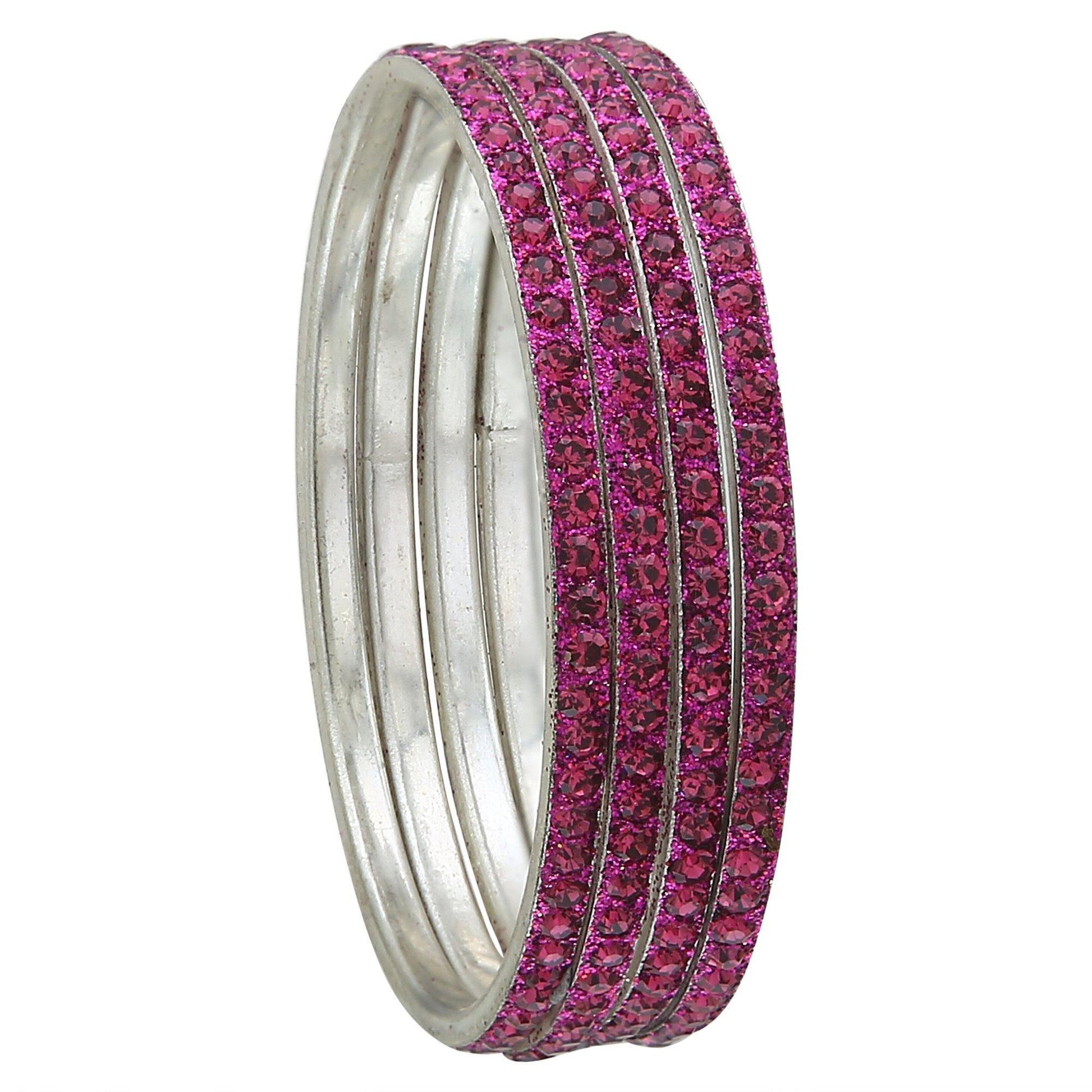 Sukriti Partywear Traditional Brass Magenta Bangles for Women